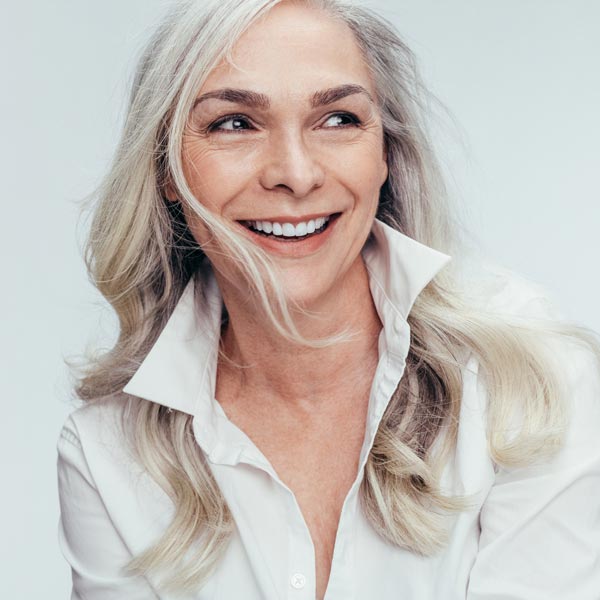 middle aged woman smiling